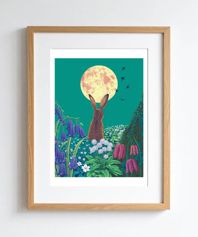 Hare Moon A4 Giclee Print