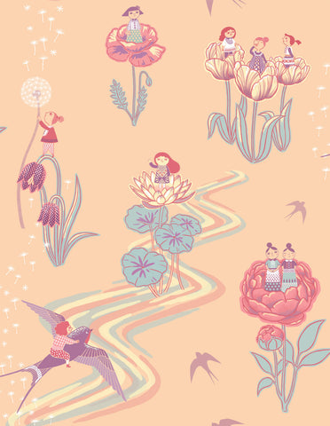 Thumbelina Wallpaper Sample - Peach